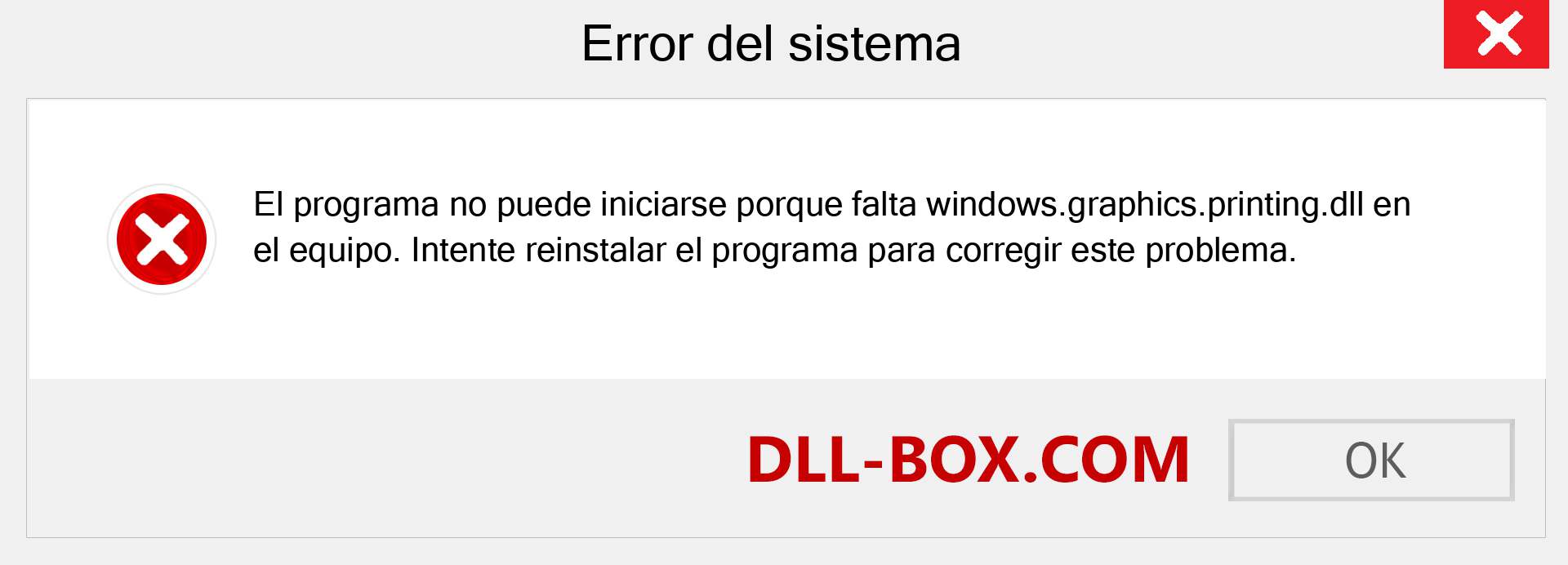 ¿Falta el archivo windows.graphics.printing.dll ?. Descargar para Windows 7, 8, 10 - Corregir windows.graphics.printing dll Missing Error en Windows, fotos, imágenes