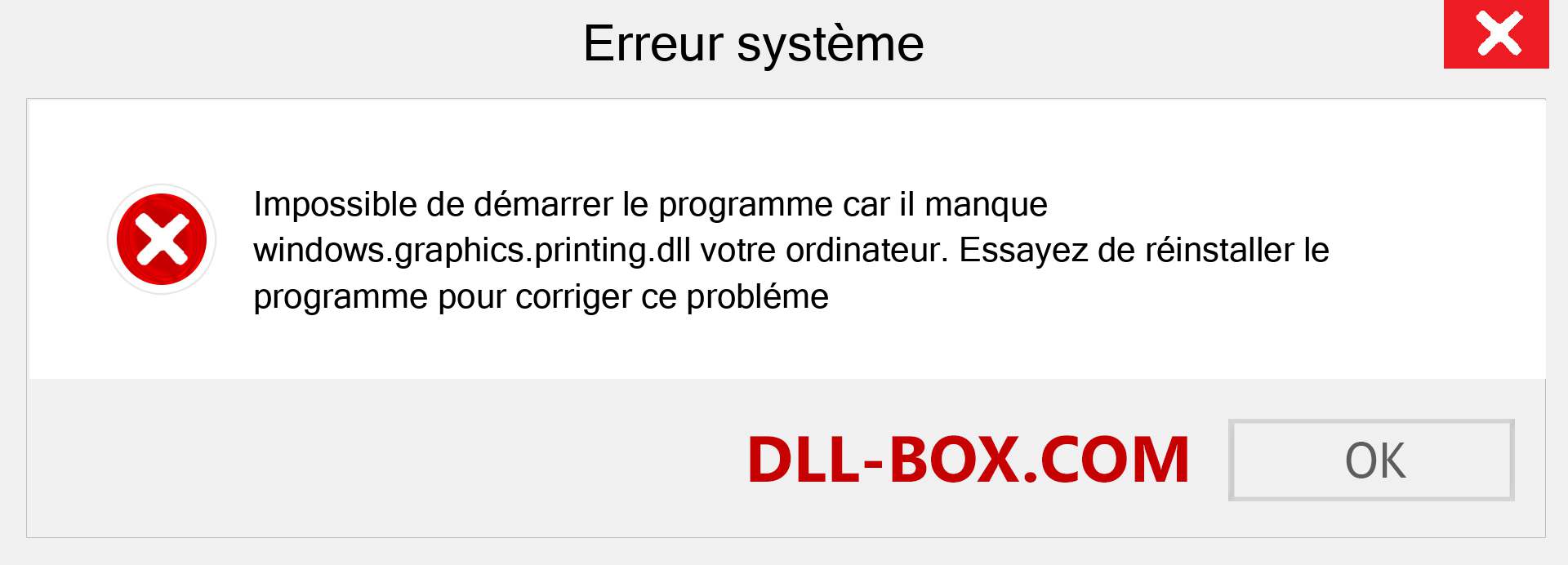 Le fichier windows.graphics.printing.dll est manquant ?. Télécharger pour Windows 7, 8, 10 - Correction de l'erreur manquante windows.graphics.printing dll sur Windows, photos, images